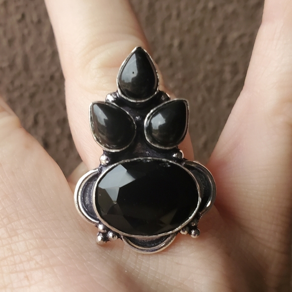 New Black Onyx 925 Silver Ring. - Picture 5 of 16